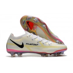 Scarpe Nike Phantom GT2 Elite FG Bianco Nero Cremisi Vivace Rosa Blast