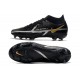 Nike Phantom GT2 Elite DF FG Nero Metallic Grigio Scuro Oro Metallico