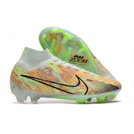 Nike Zoom Mercurial Superfly 9 Elite Fg Verde Orzo Blu Arancione 