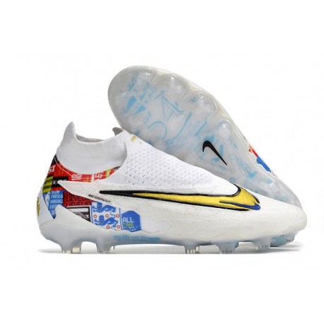Nike Phantom Elite DF FG Nuove Bianco Oro