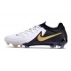Scarpe Nike Phantom GX 2 Elite FG Bianco Nero Oro Metallizzato