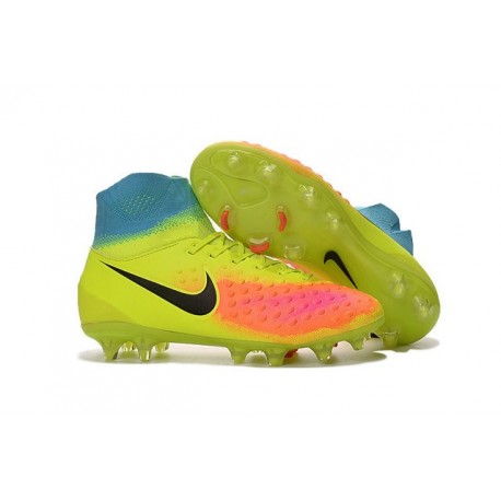 2016 Scarpe da Calcio Nike Magista Obra 2 FG Volt Nero Arancione Totale