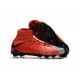 Scarpe da Calcio Nuovo Nike Hypervenom Phantom 3 DF FG - Rosso Grigio Nero