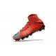 Scarpe da Calcio Nuovo Nike Hypervenom Phantom 3 DF FG - Rosso Grigio Nero