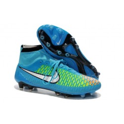 2015 Nike Tacchetti Da Calcio Magista Obra Fg Blu Verde Rosso Bianco