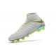 Nuovo Nike Hypervenom Phantom III Elite DF FG Scarpa Calcio Bianco Grigio Metallic Volt