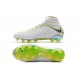 Nuovo Nike Hypervenom Phantom III Elite DF FG Scarpa Calcio Bianco Grigio Metallic Volt