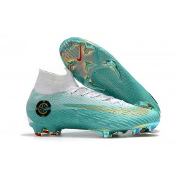 Scarpa Da Calcio Cristiano Ronaldo CR7 Nike Mercurial Superfly VI 360 Elite FG - Blu Oro Bianco