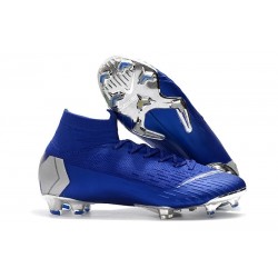 Scarpa Da Calcio Alte Nike Mercurial Superfly VI 360 Elite FG - Argento Blu