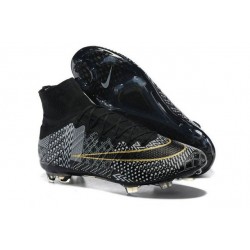 Scarpe calcio Nuove Nike Mercurial Superfly FG BHM Nero Oro Bianco