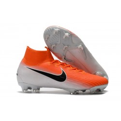 Scarpe Da Calcio Nike Mercurial Superfly VI 360 Elite FG - Uomo Bianco Arancio