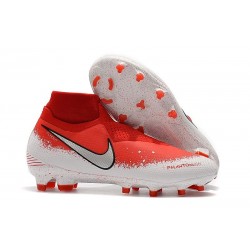 Scarpe da Calcio Nike Phantom Vision Elite DF FG Rosso Bianco Argento