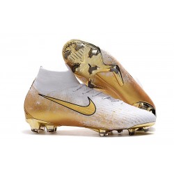 Nike Nuovo Scarpa Mercurial Superfly VI 360 Elite FG Bianco Oro