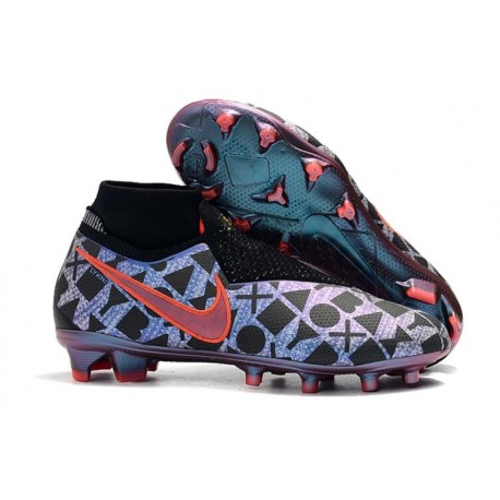 Scarpe da Calcio Nike Phantom Vision Elite DF FG Blu Nero Rossa