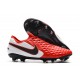 Scarpe Nuovo Nike Tiempo Legend 8 Elite FG Bianco Rosso Nero