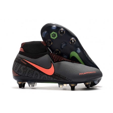 Nike Scarpa Phantom VSN Elite DF SG-Pro AC Grigio Scuro Mango Acceso Nero
