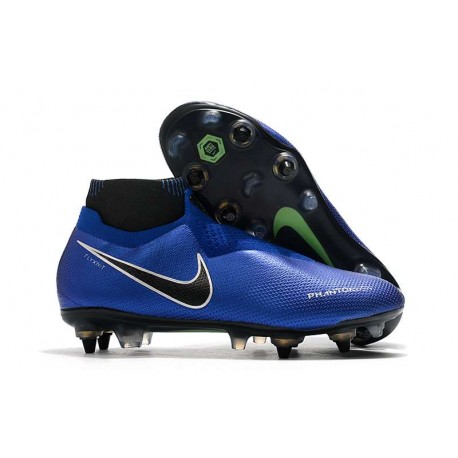 Nike Scarpa Phantom VSN Elite DF SG-Pro Anti Clog Bianco Nero Blu Racer