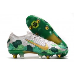 Nike Mercurial Vapor 13 Elite SG-Pro Anti-Clog Mbappe Grigio Verde Oro