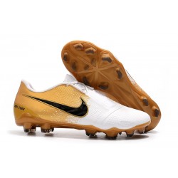 Scarpe Nuovo 2020 Nike Phantom Venom Elite FG Bianco Oro Nero