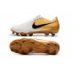 Scarpe Nuovo 2020 Nike Phantom Venom Elite FG Bianco Oro Nero
