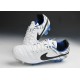 Scarpe da Calcio Nike Scarpe Nike Tiempo Genio Pelle FG Terreni Compatti Bianco Blu Nero