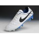 Scarpe da Calcio Nike Scarpe Nike Tiempo Genio Pelle FG Terreni Compatti Bianco Blu Nero