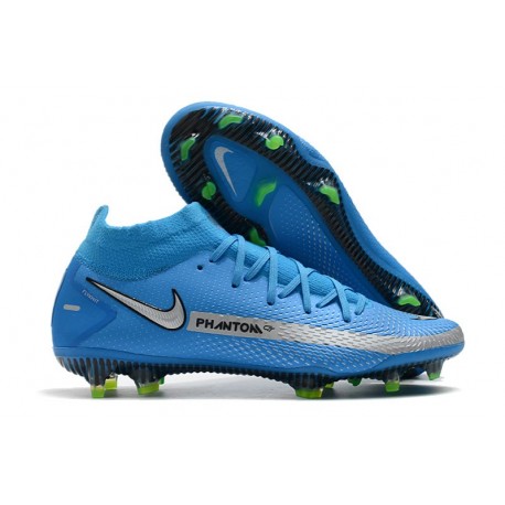 Scarpa Nuovo 2021 Nike Phantom Gt Elite DF Fg Blu Argento