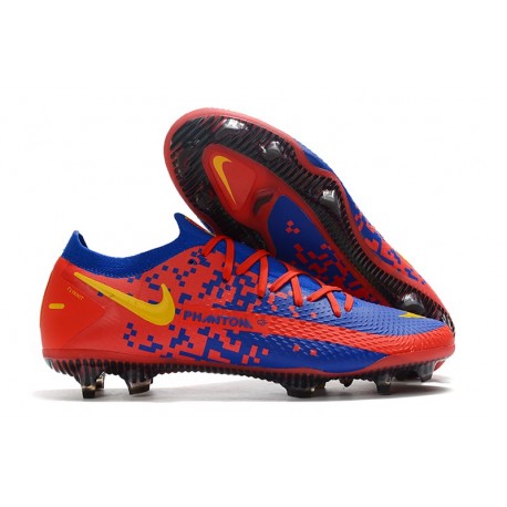 Scarpe Uomo Nike Phantom GT Elite FG Blu Rosso Giallo