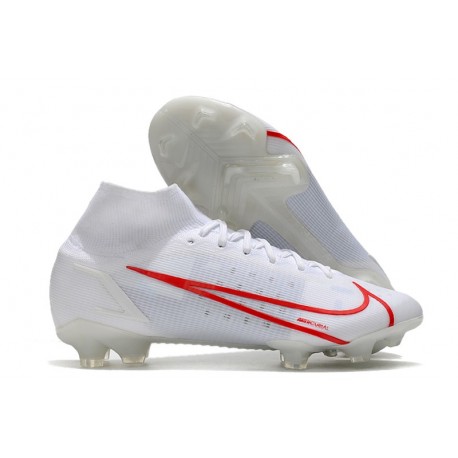 Scarpe Nike Mercurial Superfly 8 Elite FG Bianco Rosso