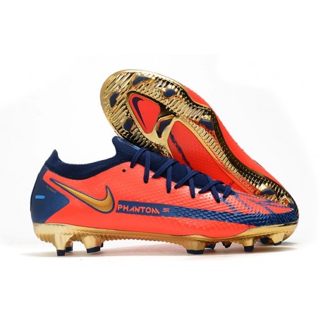 Scarpe Uomo Nike Phantom GT Elite FG Arancio Blu Oro
